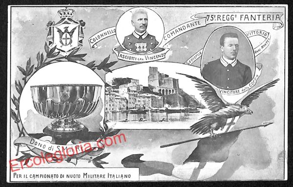 ah3737 - CARTOLINA D'EPOCA - Napoli Città - 75° Reggimento  Fanteria