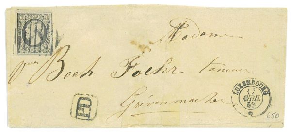 P2881 - LUXEMBURG, MICHEL NR. 1 ON FOLDED LETTER,