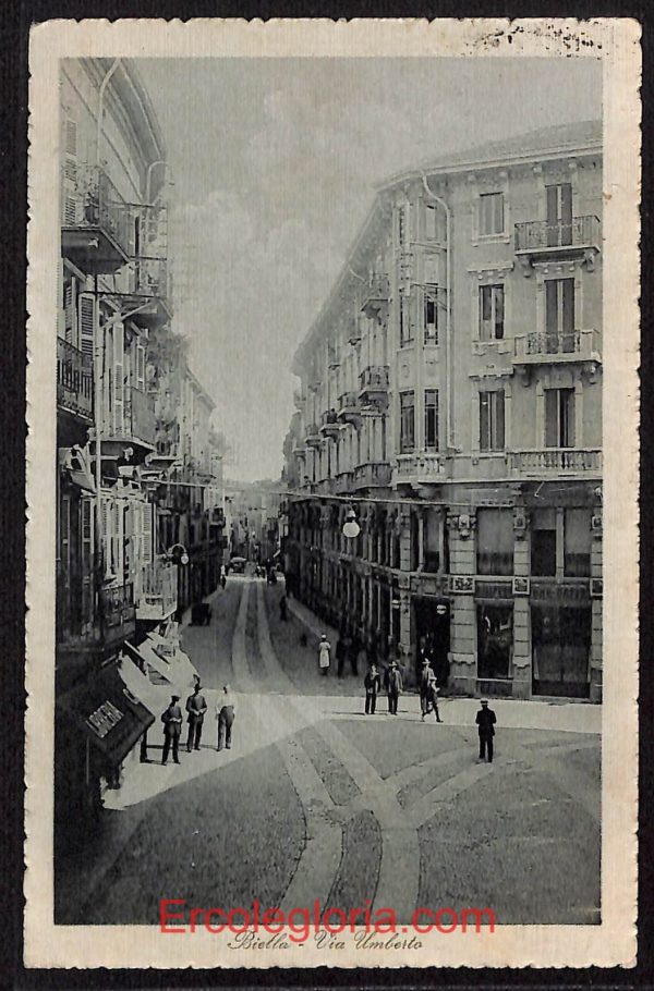 ae1806 - CARTOLINA  D'EPOCA - Biella Città - Via Umberto  1915