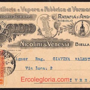 ae1812 - CARTOLINA  D'EPOCA - Biella Città - Ratafià d' Andorno