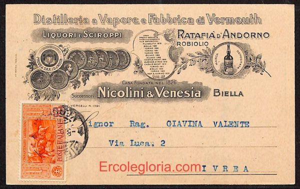 ae1812 - CARTOLINA  D'EPOCA - Biella Città - Ratafià d' Andorno