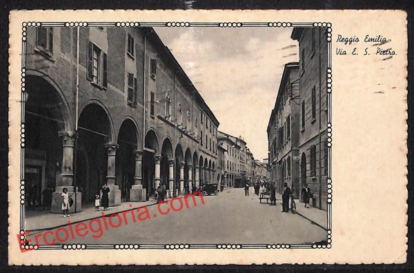 ah9743 - CARTOLINA D'EPOCA - Reggio Emilia Città - Via E. S. Pietro
