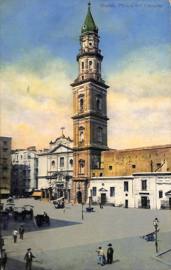 ab8059 - CARTOLINA  D'EPOCA - Napoli  Città - Piazza del Carmine