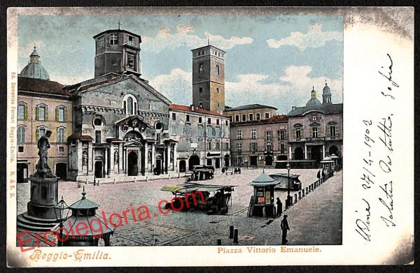 ah9745 - CARTOLINA D'EPOCA - Reggio Emilia Città - Piazza Vittorio Emanuele