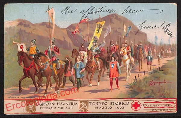 ah5224 - CARTOLINA D'EPOCA - Palermo Città - Croce Rossa Italiana