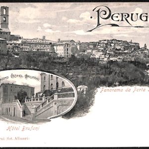 ab8928 - CARTOLINA  D'EPOCA - Perugia Città - Hotel Brufani