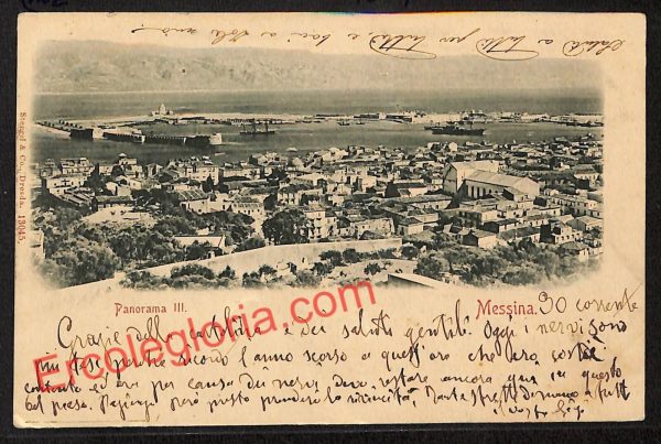 ag8443 - CARTOLINA D'EPOCA - Messina Città - Panorama  1899