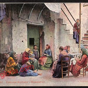 ah5227 - CARTOLINA D'EPOCA - Palermo Città - Costumi Siciliani
