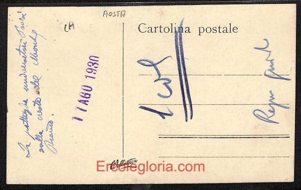 ad9962 - CARTOLINA  D'EPOCA - Aosta Provincia - Monte Bianco - immagine 2