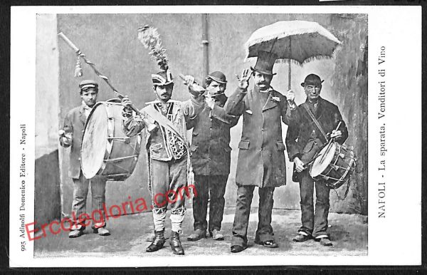 ah3767 - CARTOLINA D'EPOCA - Napoli Città - La sparata. Venditore di Vino