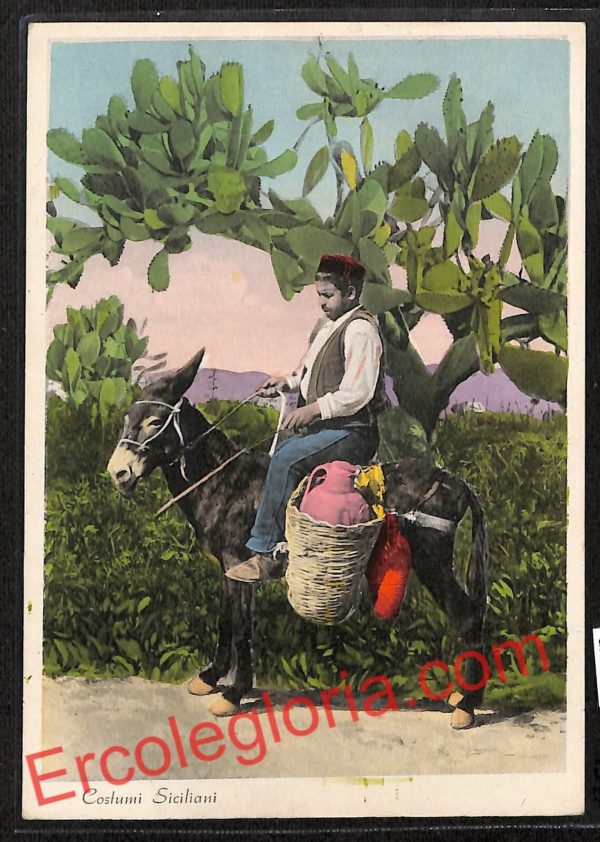 ah5246 - CARTOLINA D'EPOCA - Palermo Città - Costumi Siciliani