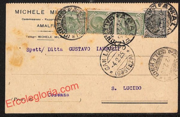 ah3799 - STORIA POSTALE - Napoli  Provincia - Amalfi