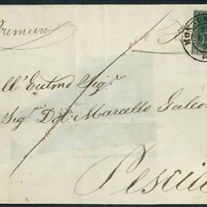 a0751   TOSCANA Sass 14 su BUSTA annullo MONSUMMANO CERTIFICATO