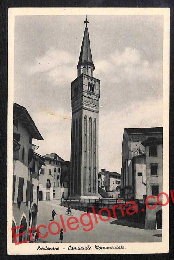 ah8839 - CARTOLINA D'EPOCA - Pordenone Città - Campanile  Monumentale