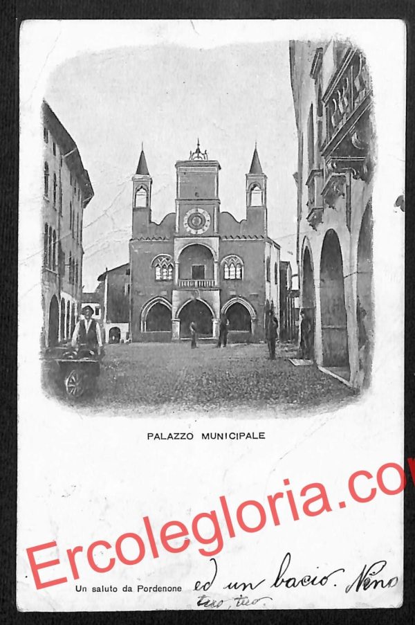 ah8843 - CARTOLINA D'EPOCA - Pordenone Città - Palazzo Municipale