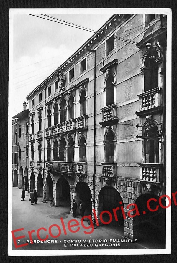 ah8845 - CARTOLINA D'EPOCA - Pordenone Città - Palazzo Gregoris