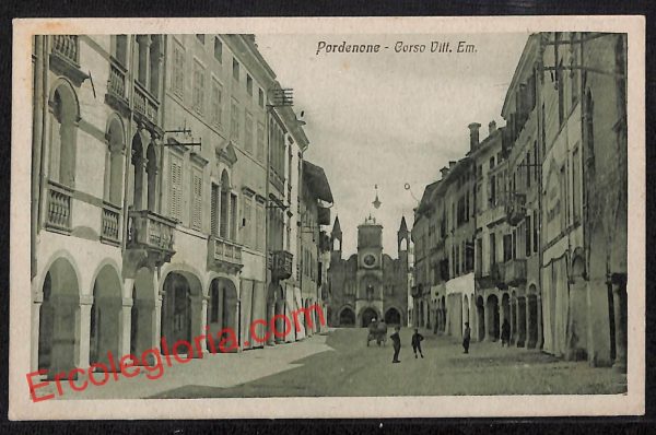 ah8849 - CARTOLINA D'EPOCA - Pordenone Città - Corso Vittorio Emanuele