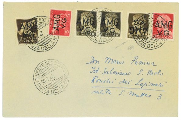 P2657 - ITALIA AMG-VG , LETTERA PER RONCHI DEI LEGIONARI, 30.7.47