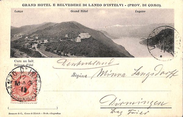 ab6350 - CARTOLINA  D'EPOCA - Como Provincia : LANZO 1911