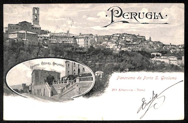 aa9789 - CARTOLINA  D'EPOCA - Perugia Città - Hotel Brufani