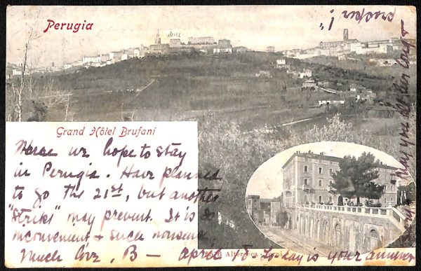 aa9797 - CARTOLINA  D'EPOCA - Perugia Città - Grand Hotel Brufani