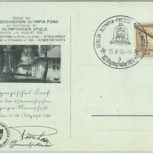 68189 - GERMANY - POSTAL HISTORY - CARD - 15.8.1936 Olympic postmark: BERLIN a