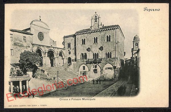 ag5745 - CARTOLINA D'EPOCA - Latina Città - Chiesa e Palazzo Municipale