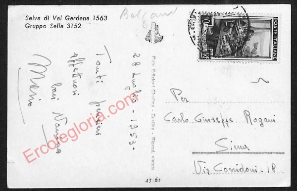 ae3485 - CARTOLINA  D'EPOCA - Bolzano Città - Selva di Val Gardena - immagine 2