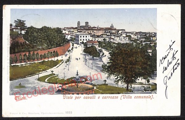 ae4996 - CARTOLINA D'EPOCA - Chieti Città - Villa Comunale  1901