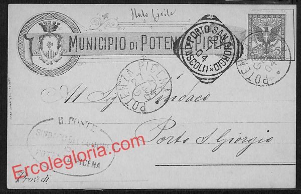 ah8923 - STORIA POSTALE - Potenza Città - Municipio di Potenza