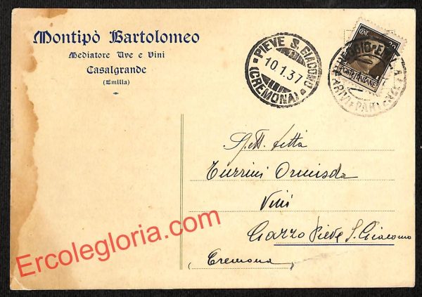 ah9851 - STORIA POSTALE - Reggio Emilia Provincia - Casalgrande