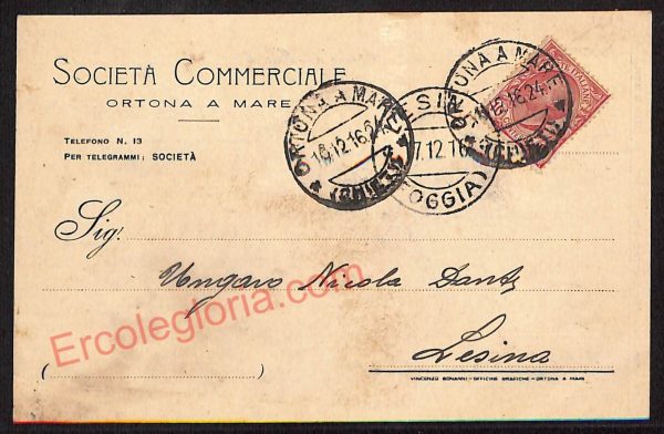 ae5039 - CARTOLINA D'EPOCA - Chieti Provincia - Ortona  1916