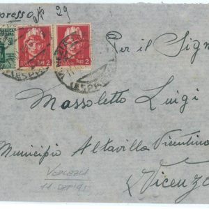 P2490 - ITALIA MISTA, MONUMENTI DISTRUTTI LUOGOTENENZA 11. 10 1945 PER ESPRESSO.