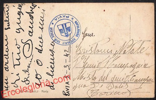 ah5953 - CARTOLINA  D'EPOCA - Pavia Città - C. Cavour da Via Mazzini - immagine 2