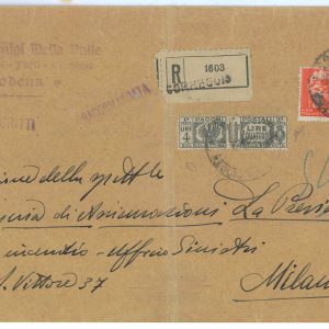 P2492 - ITALIA , 17.9.1945, MISTA LUOGOTENENZA PACCHI POSTALI, DA CORREGGIO
