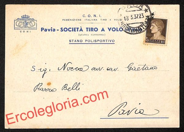 ah5965 - STORIA POSTALE - Pavia Città - Società Tiro a Volo