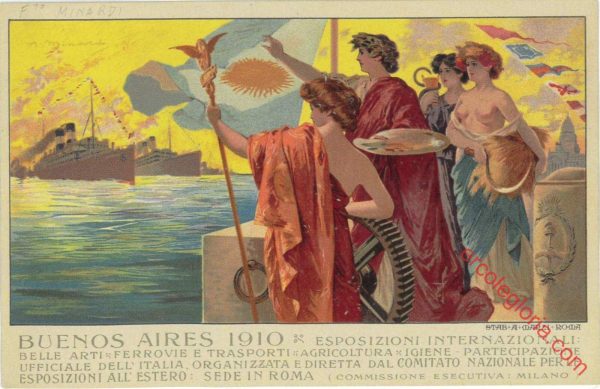 P0445 - CARTOLINA  D'EPOCA - Pubblicitaria Illustrata - MINARDI  Expo Belle Arti
