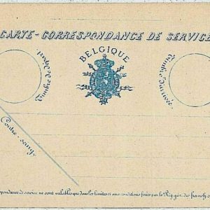 36788  - BELGIUM - POSTAL HISTORY -  STATIONERY Carte Correspondence de Service