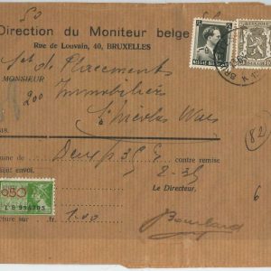 41932   - BELGIUM Belgique - POSTAL HISTORY -  COVER  1941