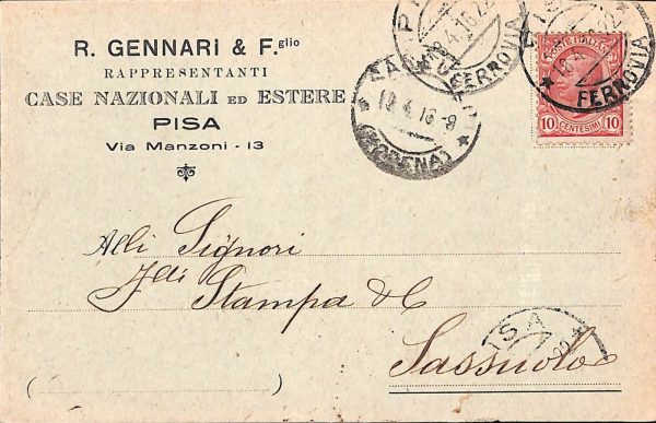 ad0080 - CARTOLINA D'EPOCA - Pisa Città - R. Gennari  1916