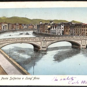 ad0082 - CARTOLINA D'EPOCA - Pisa Città - Ponte Solferino  1902
