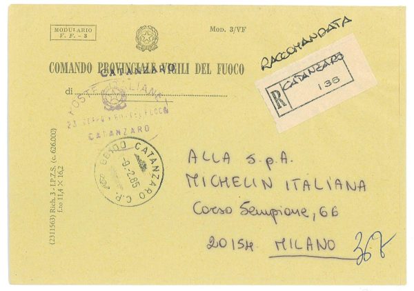 P4260 - ITALIA , RACCOMANDATA IN FRANCHIGIA PER MILANO, TASSATA IN ARRIVO