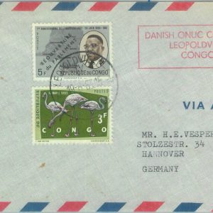 85462 - CONGO  - POSTAL HISTORY - COVER from DANISH TROOPS 1963 Birds