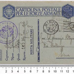 P0835 - ITALIA  Regno - Storia Postale - Annullo POSTA MILITARE nr 8 - 1940