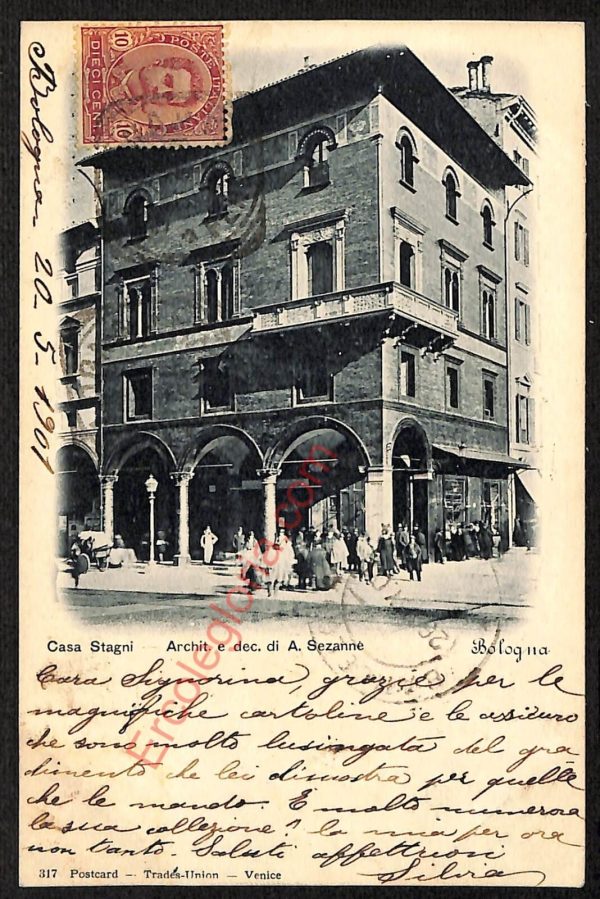 ae2523 - CARTOLINA  D'EPOCA - Bologna Città - Casa Stagni