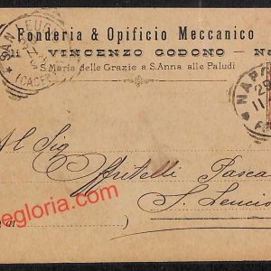 ah3371 - STORIA POSTALE - Napoli Citta - Vincenzo Codono