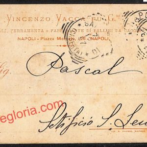 ah3372 - STORIA POSTALE - Napoli Citta - Vincenzo Vacca
