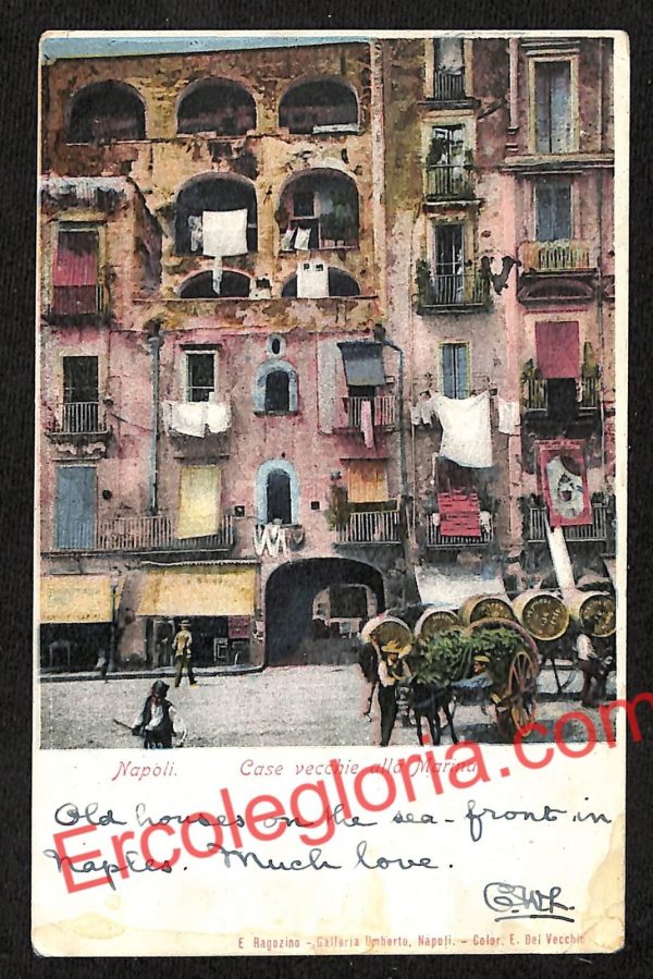 ah3378 - CARTOLINE D'EPOCA - Napoli Citta - Case vecchie alla Marina