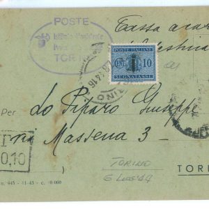 P2457 - ITALIA RSI , ST 61 ISOLATO, USATO COME SEGNATASSE 7.8.1944