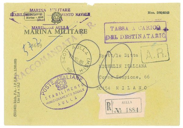 P4261 - ITALIA , IMPRESSIONANTE RETRO CON 25 !!!!! SGNATASSE DI L100 + 1 DI L50